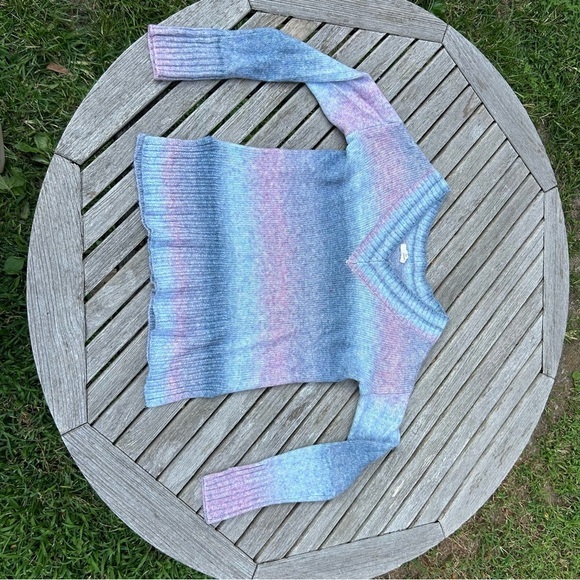 Sweater Blue Pink Cotton Candy Ombre Striped Knit size‎ small a new approach Ana - Picture 2 of 9